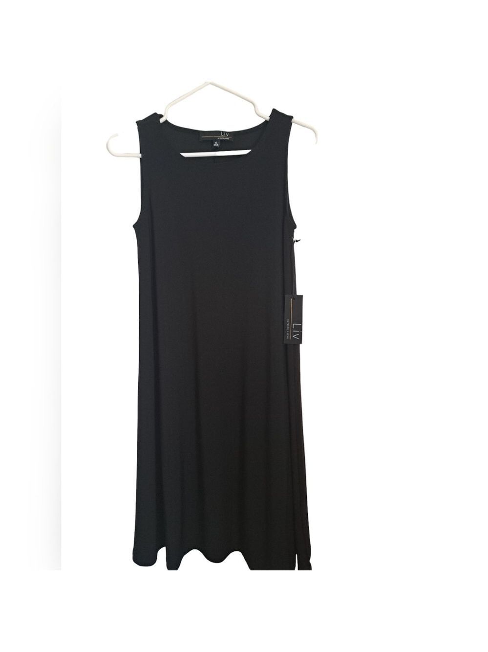LIV HABITAT CLOTHES lightweight polyester spandex sleeveless tank dress black XS